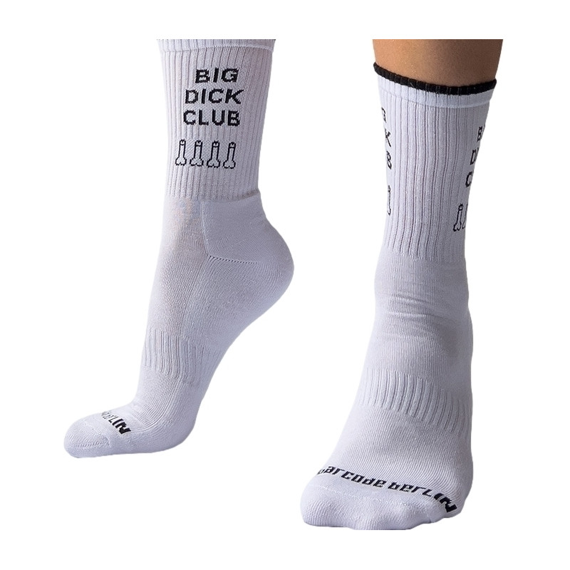 Barcode Berlin Chaussettes blanches BIG DICK CLUB Liseré noir